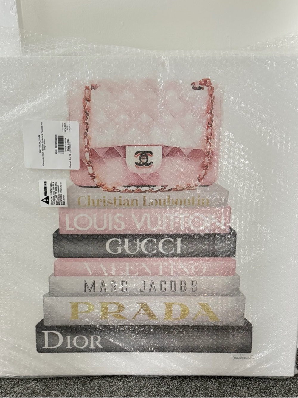 Pink Quilted Shoulder Bag Art Print